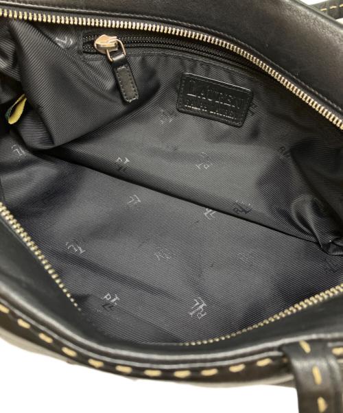 LAUREN RALPH LAUREN（ローレンラルフローレン）LAUREN RALPH LAUREN (ローレンラルフローレン) レザースクエアバッグ ブラックの古着・服飾アイテム