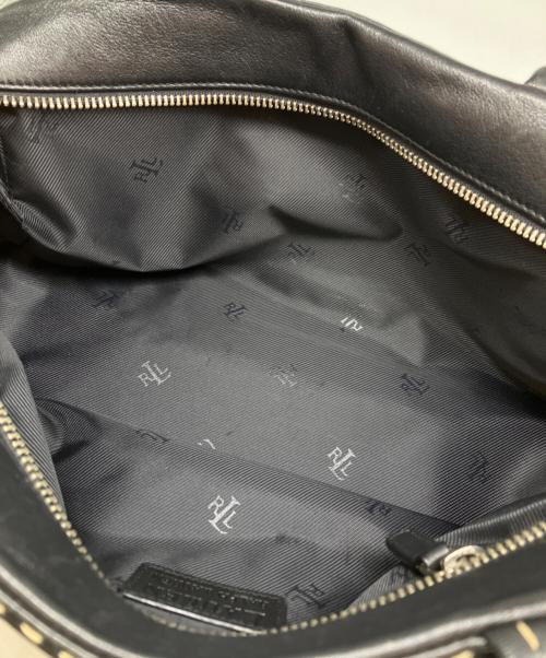 LAUREN RALPH LAUREN（ローレンラルフローレン）LAUREN RALPH LAUREN (ローレンラルフローレン) レザースクエアバッグ ブラックの古着・服飾アイテム