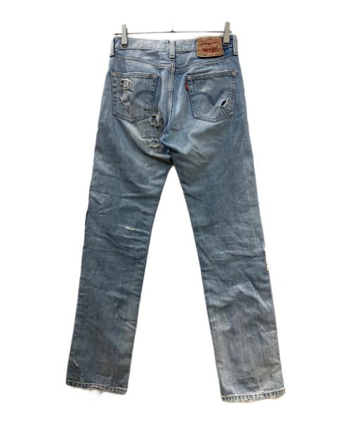 LEVI'S（リーバイス）LEVI'S (リーバイス) ラブトゥーデス クラッシュリペア加工デニムパンツ インディゴ サイズ:71cmの古着・服飾アイテム