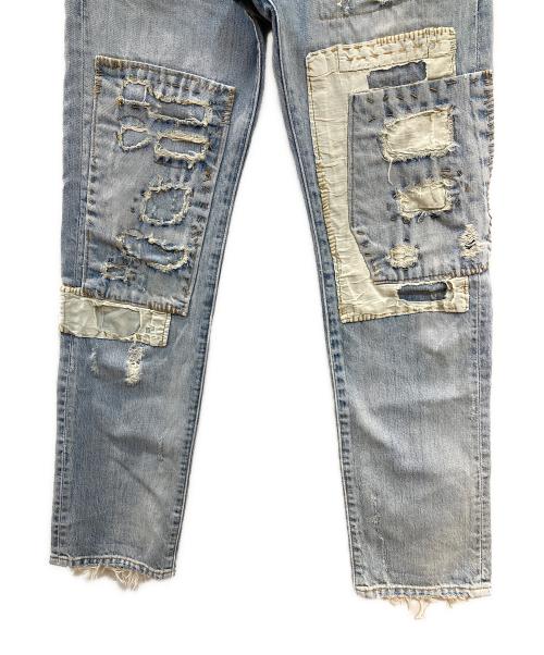 LEVI'S（リーバイス）LEVI'S (リーバイス) ラブトゥーデス クラッシュリペア加工デニムパンツ インディゴ サイズ:71cmの古着・服飾アイテム