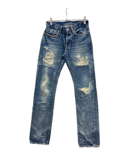 Hysteric Glamour（ヒステリックグラマー）Hysteric Glamour (ヒステリックグラマー) リペア加工デニム インディゴ サイズ:71cmの古着・服飾アイテム
