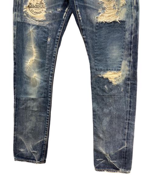 Hysteric Glamour（ヒステリックグラマー）Hysteric Glamour (ヒステリックグラマー) リペア加工デニム インディゴ サイズ:71cmの古着・服飾アイテム
