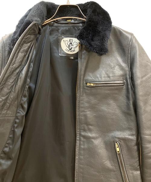63 leathers（ロクサン レザーズ）63 Leathers (ロクサン レザーズ) 襟付きシングルライダース ブラック サイズ:XSの古着・服飾アイテム