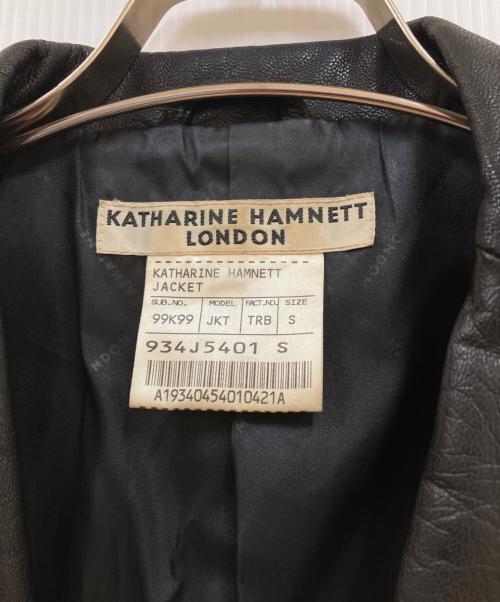 KATHARINE HAMNETT（キャサリンハムネット）KATHARINE HAMNETT (キャサリンハムネット) レザージャケット ブラック サイズ:Sの古着・服飾アイテム