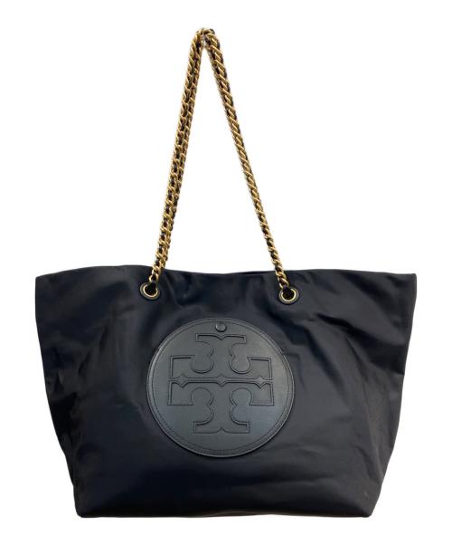 TORY BURCH（トリーバーチ）TORY BURCH (トリーバーチ) ロゴナイロンチェーントートバッグ ブラックの古着・服飾アイテム