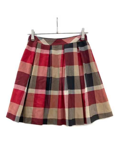 BLUE LABEL CRESTBRIDGE（ブルーレーベルクレストブリッジ）BLUE LABEL CRESTBRIDGE (ブルーレーベルクレストブリッジ) チェックスカート レッド サイズ:38の古着・服飾アイテム