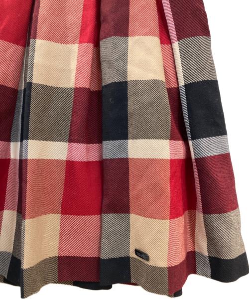 BLUE LABEL CRESTBRIDGE（ブルーレーベルクレストブリッジ）BLUE LABEL CRESTBRIDGE (ブルーレーベルクレストブリッジ) チェックスカート レッド サイズ:38の古着・服飾アイテム