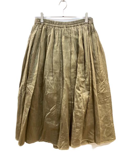 maison de soil（メゾンドソイル）maison de soil (メゾンドソイル) コットン シルク スカート カーキ サイズ:1の古着・服飾アイテム