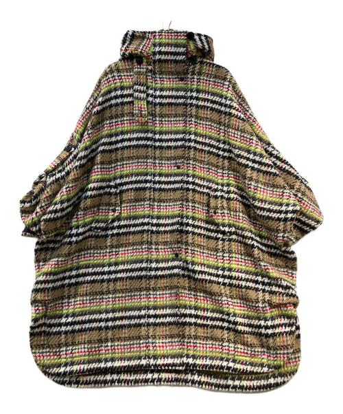 F/CE.（エフシーイー）F/CE. (エフシーイー) CHECK PONCHO ツイードポンチョ ベージュ サイズ:FREEの古着・服飾アイテム