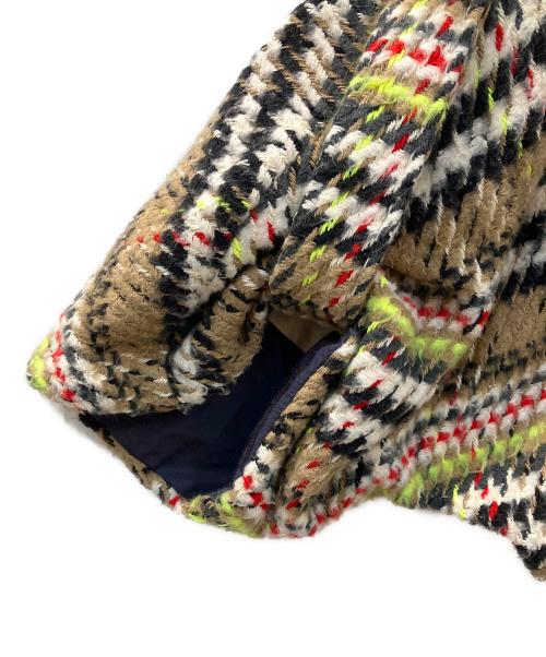 F/CE.（エフシーイー）F/CE. (エフシーイー) CHECK PONCHO ツイードポンチョ ベージュ サイズ:FREEの古着・服飾アイテム