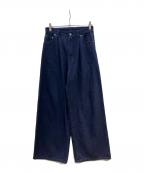 URBAN RESEARCH DOORSアーバンリサーチドアーズ）の古着「Denim Tuck Wide Pants」｜インディゴ