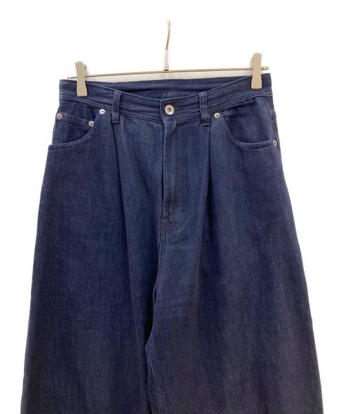 URBAN RESEARCH DOORS（アーバンリサーチドアーズ）URBAN RESEARCH DOORS (アーバンリサーチドアーズ) Denim Tuck Wide Pants インディゴ サイズ:Ⅼの古着・服飾アイテム