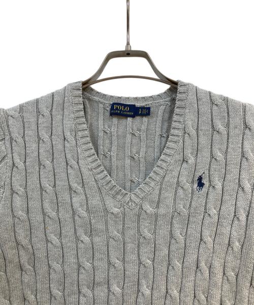 POLO RALPH LAUREN（ポロ・ラルフローレン）POLO RALPH LAUREN (ポロ・ラルフローレン) ケーブルニット グレー サイズ:Sの古着・服飾アイテム