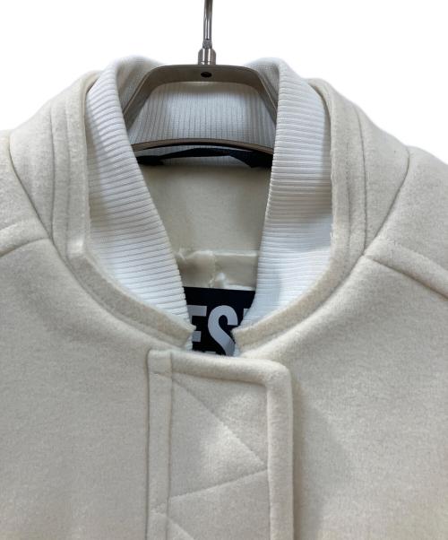 DIESEL（ディーゼル）DIESEL (ディーゼル) ストリングディティールウールコートジャケット ホワイト サイズ:Sの古着・服飾アイテム