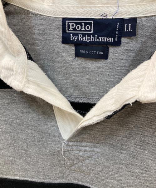 POLO RALPH LAUREN（ポロ・ラルフローレン）POLO RALPH LAUREN (ポロ・ラルフローレン) ボーダーポロシャツ グレー サイズ:ⅬⅬの古着・服飾アイテム