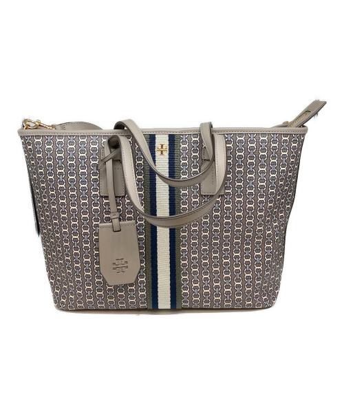 TORY BURCH（トリーバーチ）TORY BURCH (トリーバーチ) チェーンプリント トートバッグ グレーの古着・服飾アイテム