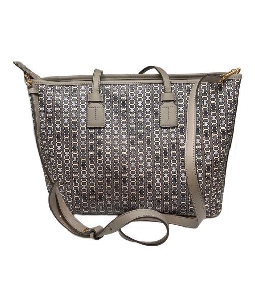 TORY BURCH（トリーバーチ）TORY BURCH (トリーバーチ) チェーンプリント トートバッグ グレーの古着・服飾アイテム