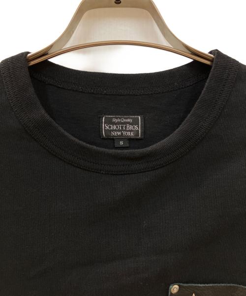 SCHOTT BROS.（ショット）SCHOTT BROS. (ショット) LEATHER PKT LS レザーポケット Tシャツ ONESTAR ワンスター ブラック サイズ:Sの古着・服飾アイテム