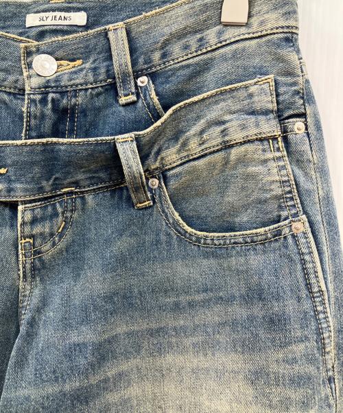 SLY（スライ）SLY (スライ) DOUBLE BELT WIDE FLARE PT-C インディゴ サイズ:1の古着・服飾アイテム