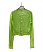 AURALEEオーラリー）の古着「HARD TWIST COTTON GAUZE CARDIGAN」｜グリーン