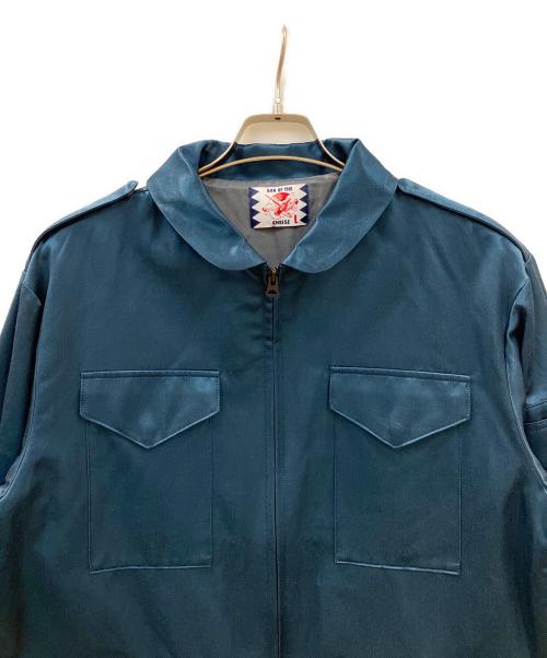 son of the cheese（（サノバチーズ））SON OF THE CHEESE (（サノバチーズ）) SATIN JKT サテンジャケット ネイビー サイズ:Ⅼの古着・服飾アイテム