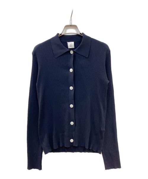 6(ROKU) BEAUTY&YOUTH（ロク ビューティーアンドユース）6(ROKU) BEAUTY&YOUTH (ロク ビューティーアンドユース) RIB SHIRT CARDIGAN ネイビー サイズ:FREEの古着・服飾アイテム