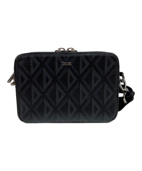 Christian Dior（クリスチャン ディオール）Christian Dior (クリスチャン ディオール) CDダイヤモンド ショルダーバッグ ブラック×ネイビーの古着・服飾アイテム