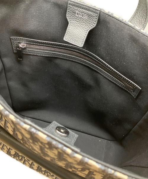 Christian Dior（クリスチャン ディオール）Christian Dior (クリスチャン ディオール) キャンバス2wayトートバッグ ベージュ×ネイビーの古着・服飾アイテム