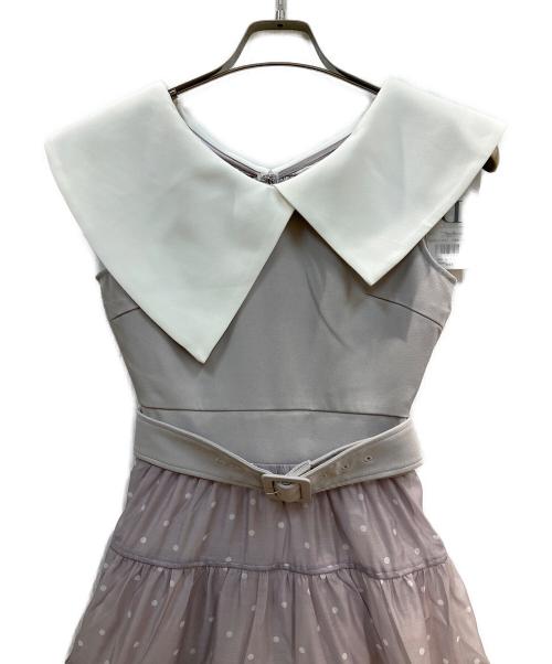 darich（ダーリッチ）Darich (ダーリッチ) ビッグカラーオーガンジードットワンピース グレー サイズ:FREEの古着・服飾アイテム