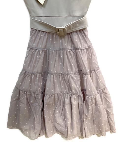 darich（ダーリッチ）Darich (ダーリッチ) ビッグカラーオーガンジードットワンピース グレー サイズ:FREEの古着・服飾アイテム