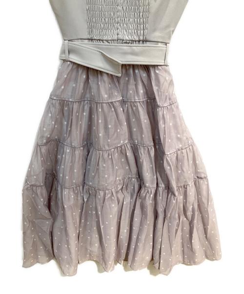 darich（ダーリッチ）Darich (ダーリッチ) ビッグカラーオーガンジードットワンピース グレー サイズ:FREEの古着・服飾アイテム