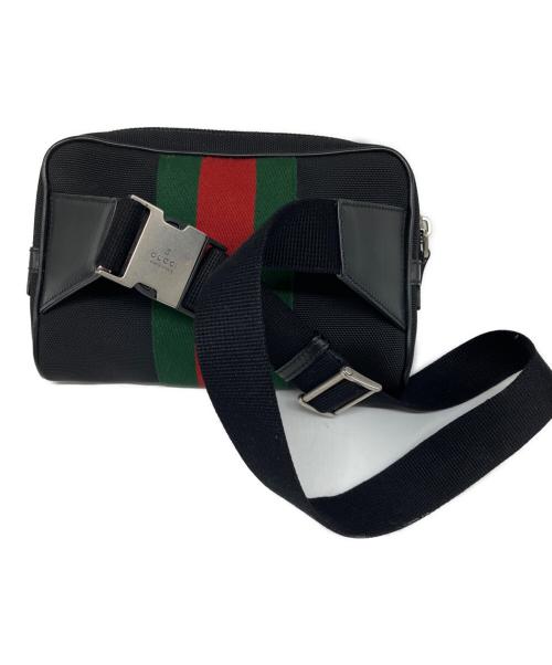 GUCCI（グッチ）GUCCI (グッチ) シェリーラインウエストバッグ ブラックの古着・服飾アイテム