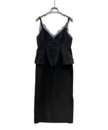 JUSGLITTY（ジャスグリッティー）の古着「ペプラムキャミジャンスカ」｜ブラック