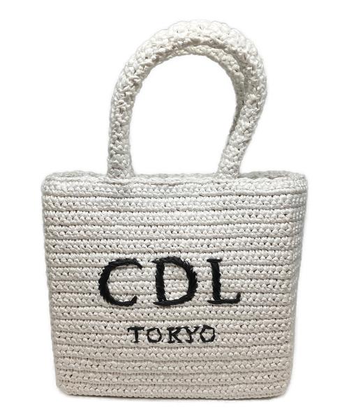 CDL TOKYO（シー・ディー・エル）CDL TOKYO (シー・ディー・エル) Hand Stitched Mini Basket ハンドバッグ ホワイトの古着・服飾アイテム