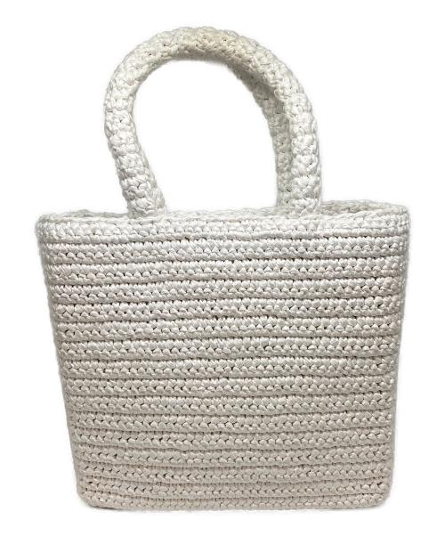 CDL TOKYO（シー・ディー・エル）CDL TOKYO (シー・ディー・エル) Hand Stitched Mini Basket ハンドバッグ ホワイトの古着・服飾アイテム