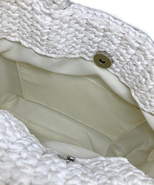 CDL TOKYO（シー・ディー・エル）CDL TOKYO (シー・ディー・エル) Hand Stitched Mini Basket ハンドバッグ ホワイトの古着・服飾アイテム