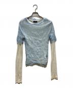 MAISON SPECIALメゾンスペシャル）の古着「Washer Layered Tops」｜スカイブルー