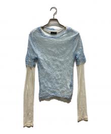 MAISON SPECIAL（メゾンスペシャル）の古着「Washer Layered Tops」｜スカイブルー