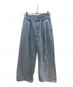 Graphpaperグラフペーパー）の古着「ARKnets別注 Selvage Denim Two Tuck Wide Pants」｜インディゴ