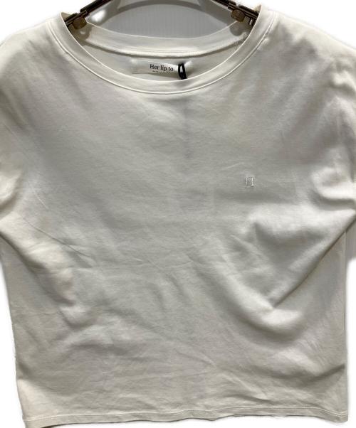 HER LIP TO（ハーリップトゥ）Her lip to (ハーリップトゥ) ノースリーブカットソー ホワイト サイズ:FREEの古着・服飾アイテム