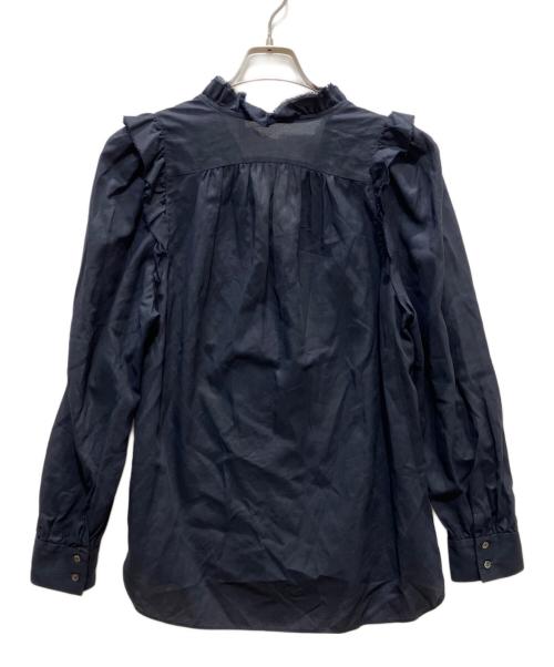 IENA（イエナ）IENA (イエナ) コットンシュリンクフリルブラウス ネイビー サイズ:表記記名無しの古着・服飾アイテム