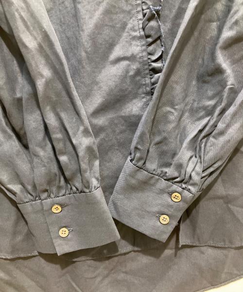 IENA（イエナ）IENA (イエナ) コットンシュリンクフリルブラウス ネイビー サイズ:表記記名無しの古着・服飾アイテム