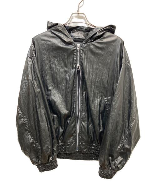 DANKE SCHON（ダンケ シェーン）Danke schon (ダンケ シェーン) COATING TENCEL ZIP HOODIE ブラック サイズ:Ｌの古着・服飾アイテム