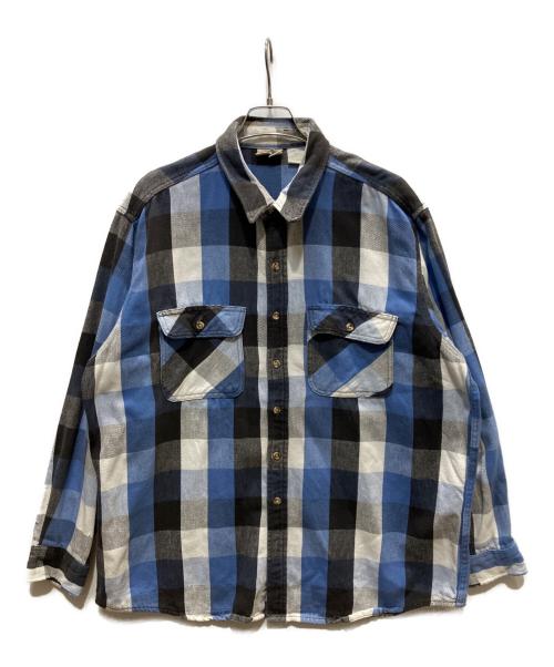 FIVE BROTHER（ファイブブラザー）FIVE BROTHER (ファイブブラザー) ネルシャツ ブルー×ブラック サイズ:2XLの古着・服飾アイテム