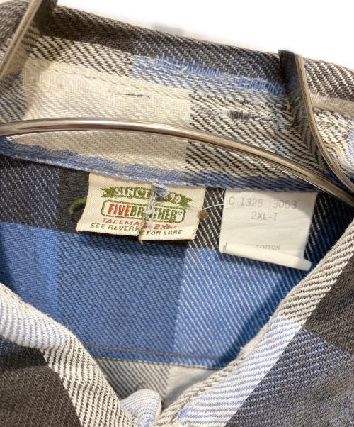FIVE BROTHER（ファイブブラザー）FIVE BROTHER (ファイブブラザー) ネルシャツ ブルー×ブラック サイズ:2XLの古着・服飾アイテム