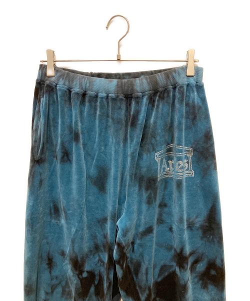ARIES（アリーズ）ARIES (アリーズ) Velour Sweatpants ベロアスウェットパンツ ブルー×ブラック サイズ:Ⅼの古着・服飾アイテム