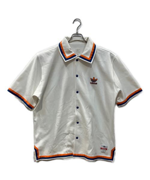 adidas（アディダス）adidas (アディダス) スナップボタンシャツ ホワイト サイズ:Ⅼの古着・服飾アイテム