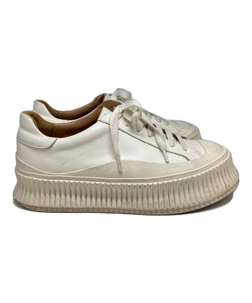 JIL SANDER（ジルサンダー）JIL SANDER (ジルサンダー) プラットフォームスニーカー ホワイト サイズ:37の古着・服飾アイテム