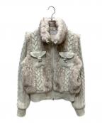 LAGUA GEMラグアジェム）の古着「CABLE KNIT FAUX FUR ブルゾン」｜グレー