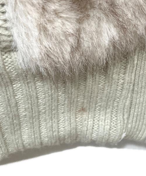 LAGUA GEM（ラグアジェム）LAGUA GEM (ラグアジェム) CABLE KNIT FAUX FUR ブルゾン グレー サイズ:FREEの古着・服飾アイテム